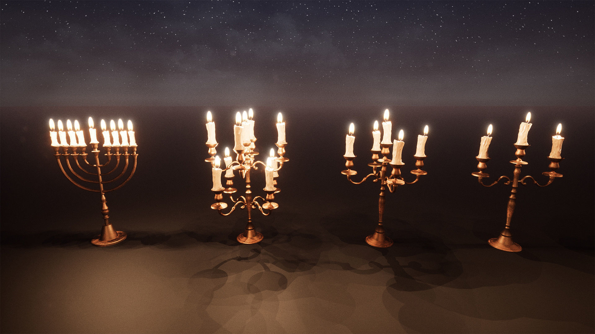 Candles Package 100 Variations Low-poly 3D model_10