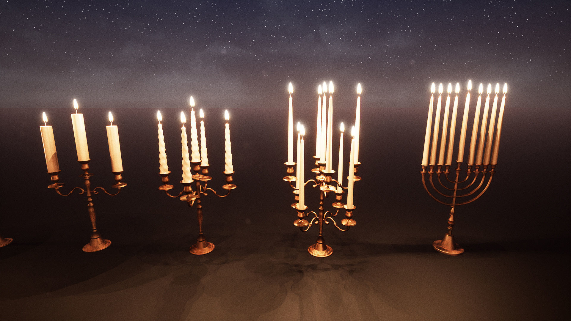 Candles Package 100 Variations Low-poly 3D model_9