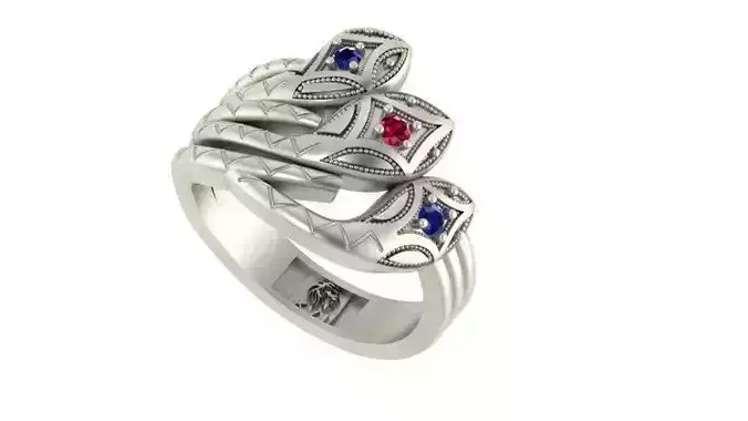 KVJ-Bonnie And Clyde Wedding Ring 3D print model