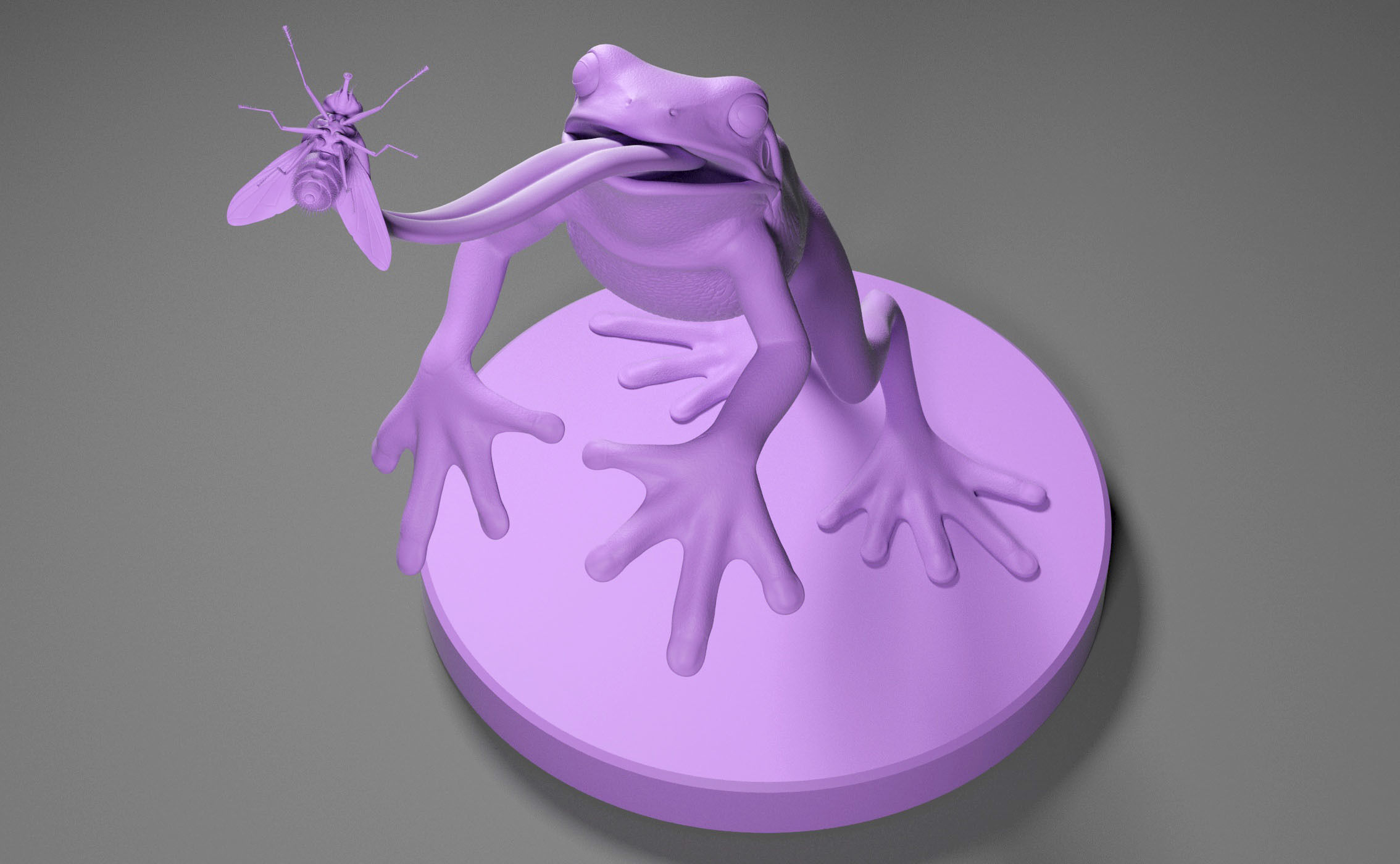 Frog Catches Fly 3D print model_18
