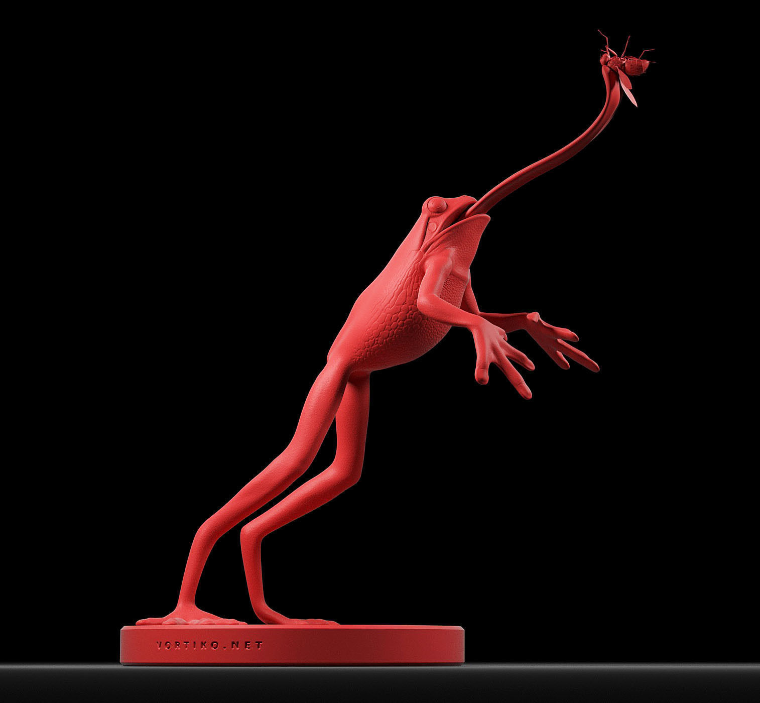 Frog Catches Fly 3D print model_8