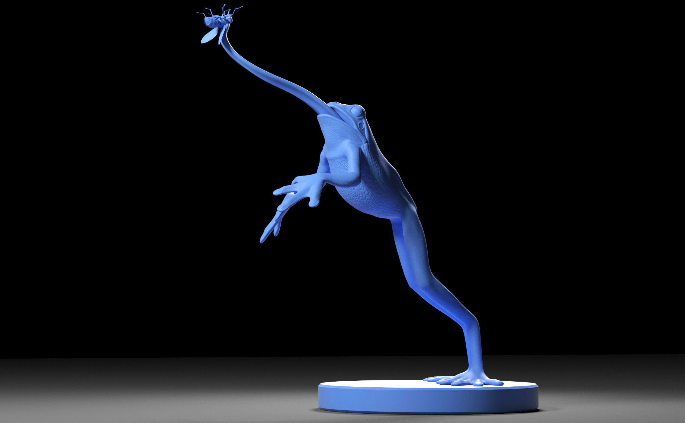 Frog Catches Fly 3D print model_17
