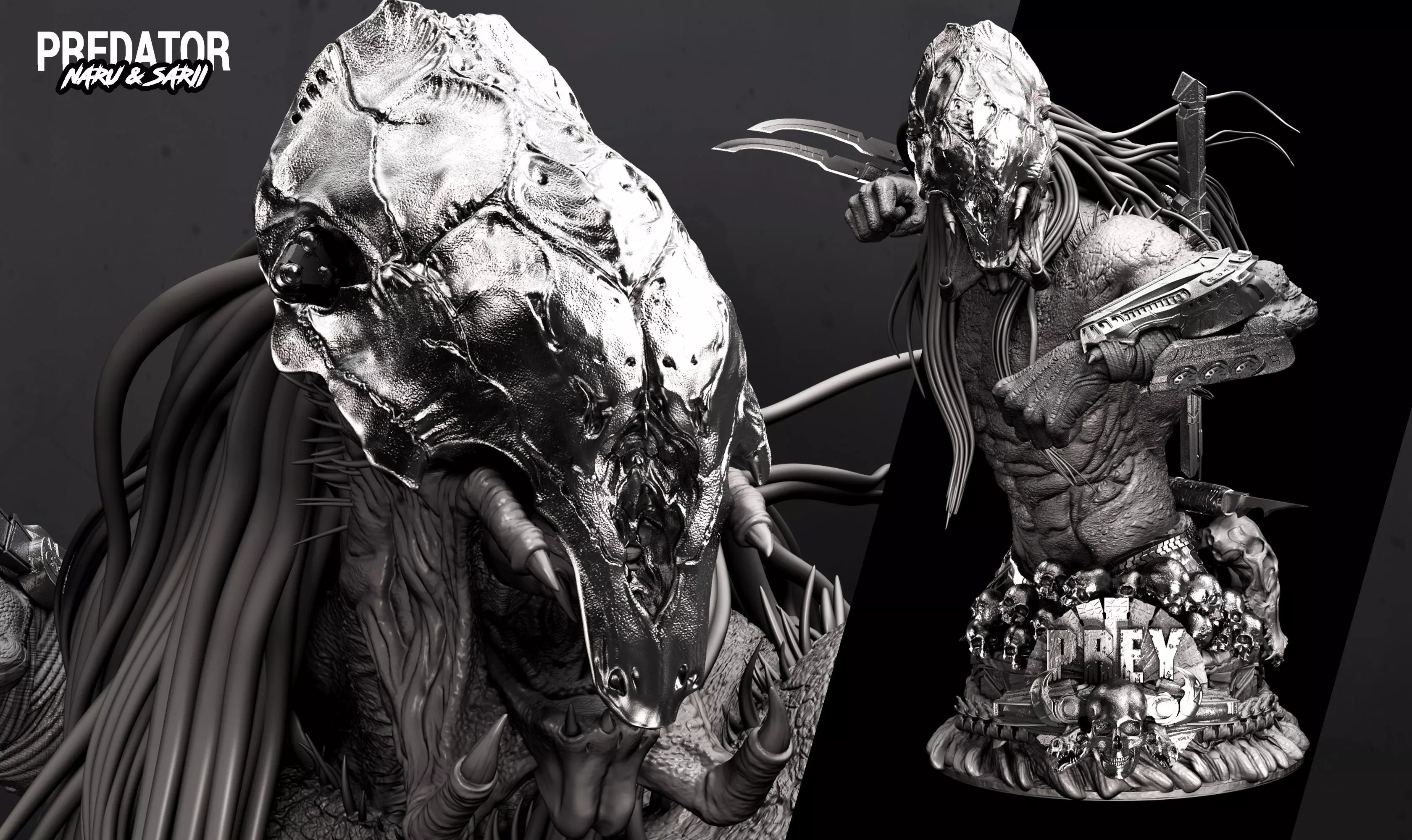 Wicked Movies Predator Bust Tested and ready for 3d printing 3D print model_0