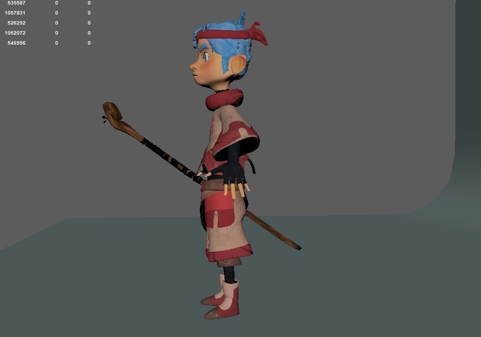 tribe boy Low-poly 3D model_11