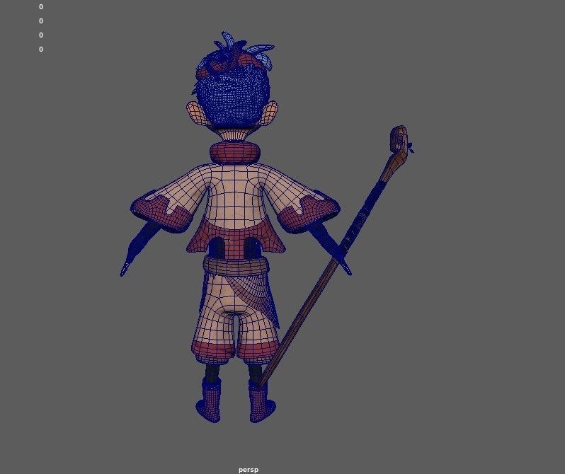 tribe boy Low-poly 3D model_15