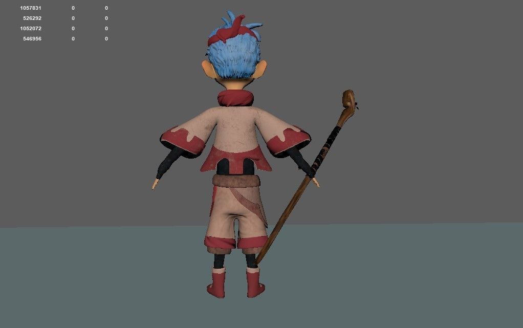 tribe boy Low-poly 3D model_12