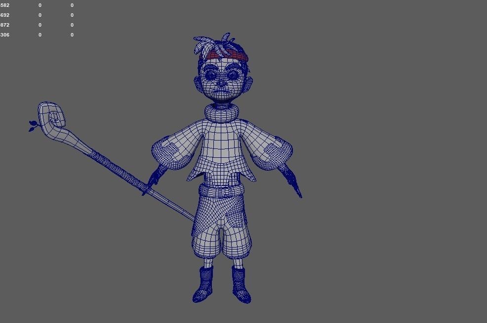 tribe boy Low-poly 3D model_17