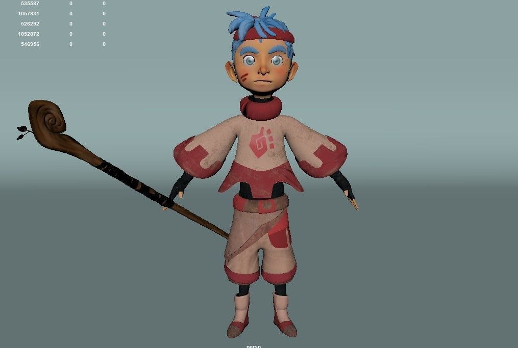 tribe boy Low-poly 3D model_9