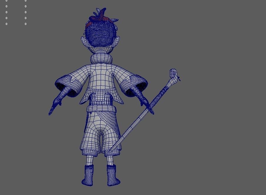 tribe boy Low-poly 3D model_18