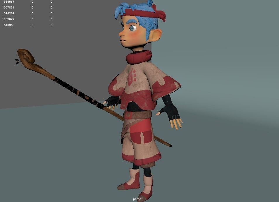 tribe boy Low-poly 3D model_10