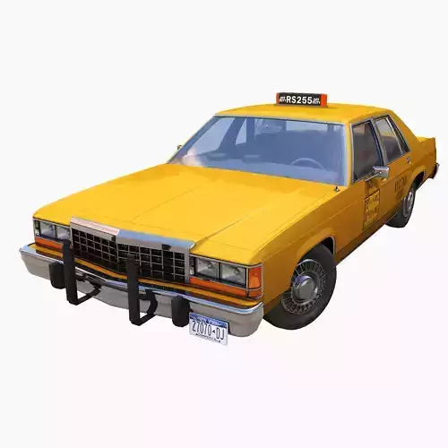 New York Taxi Cab Low-poly 3D model