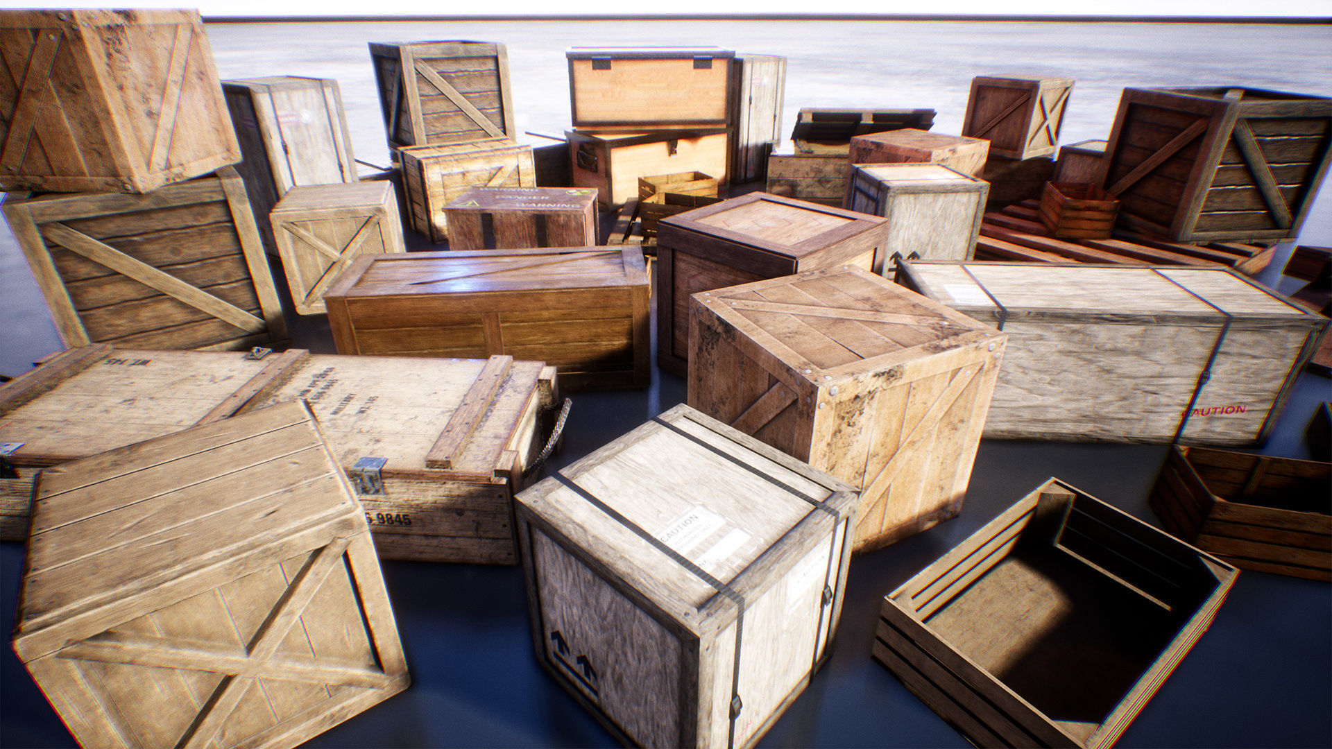 Boxes And Crates 19 Assets Low-poly 3D model_3