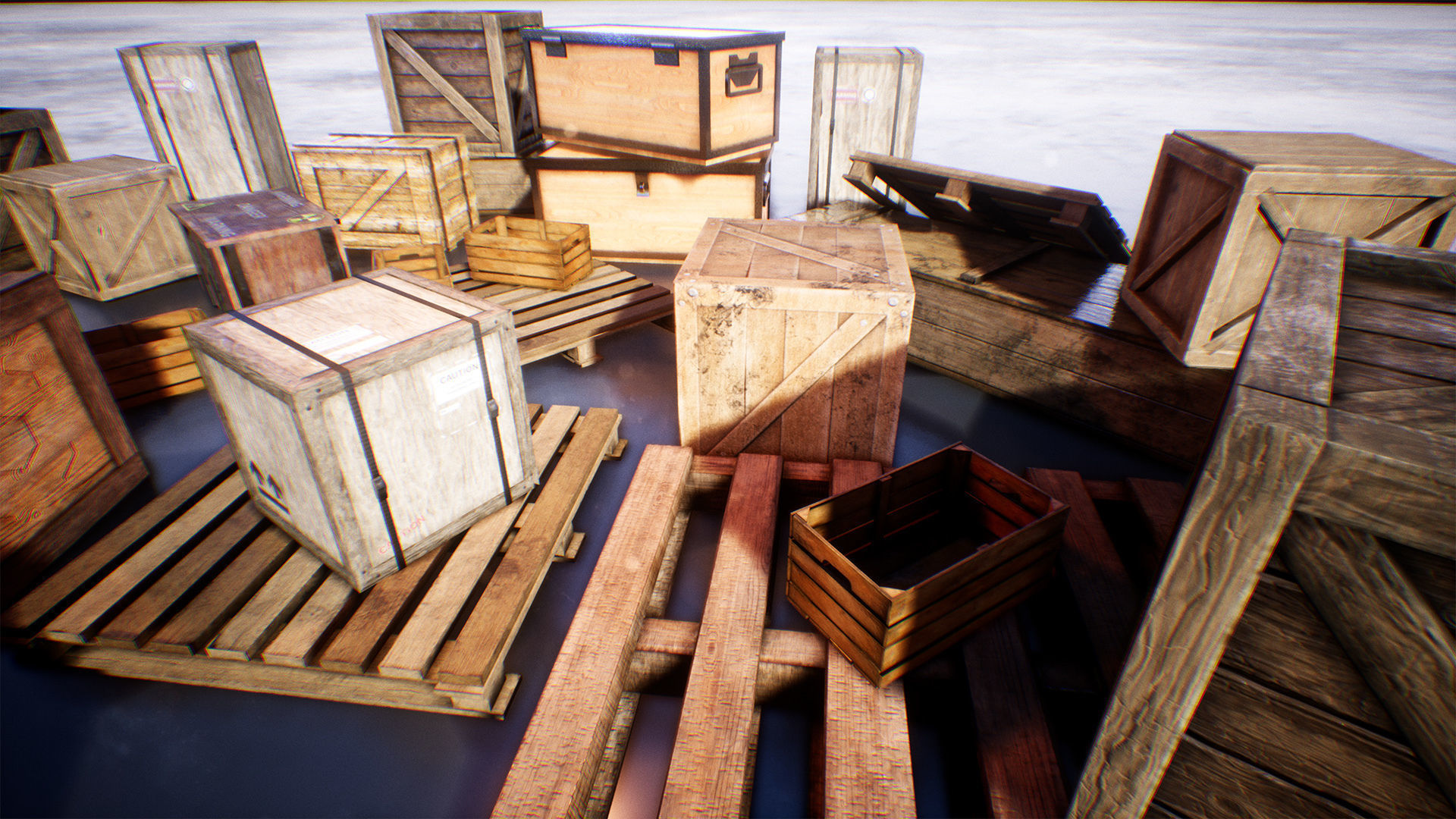 Boxes And Crates 19 Assets Low-poly 3D model_5