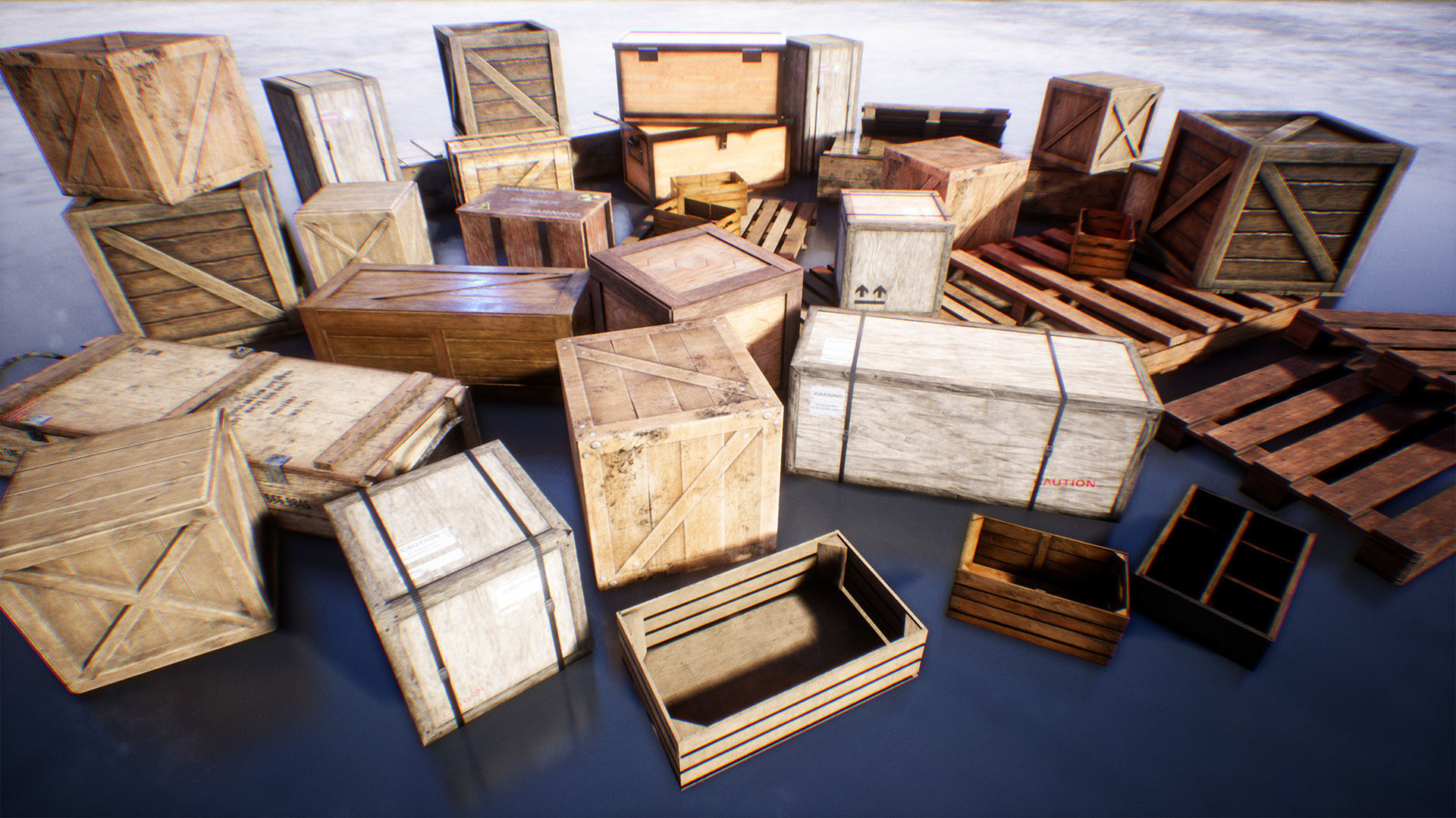Boxes And Crates 19 Assets Low-poly 3D model_2