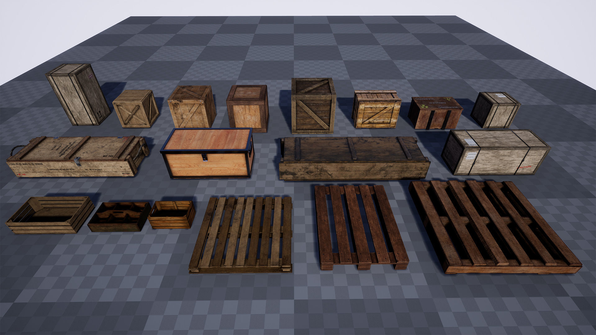 Boxes And Crates 19 Assets Low-poly 3D model_16