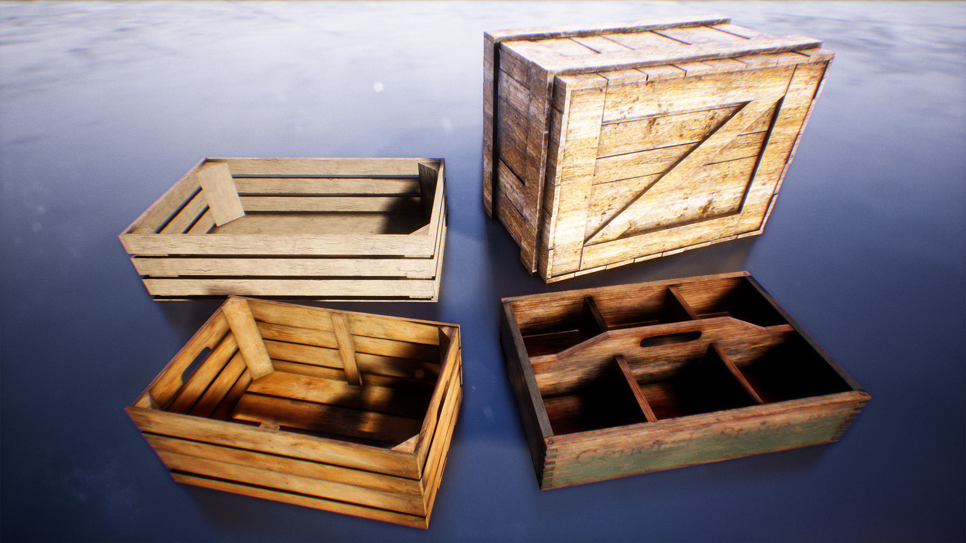 Boxes And Crates 19 Assets Low-poly 3D model_9