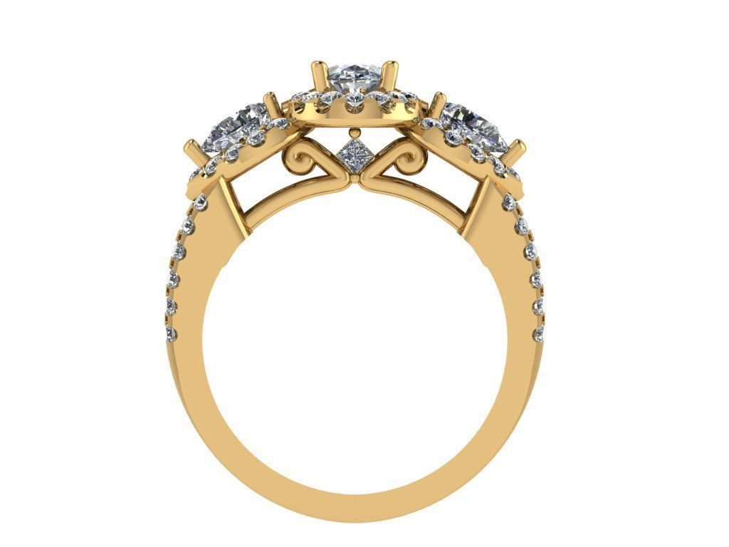 Ring480 diamond engagement ring gold 3D print model_2