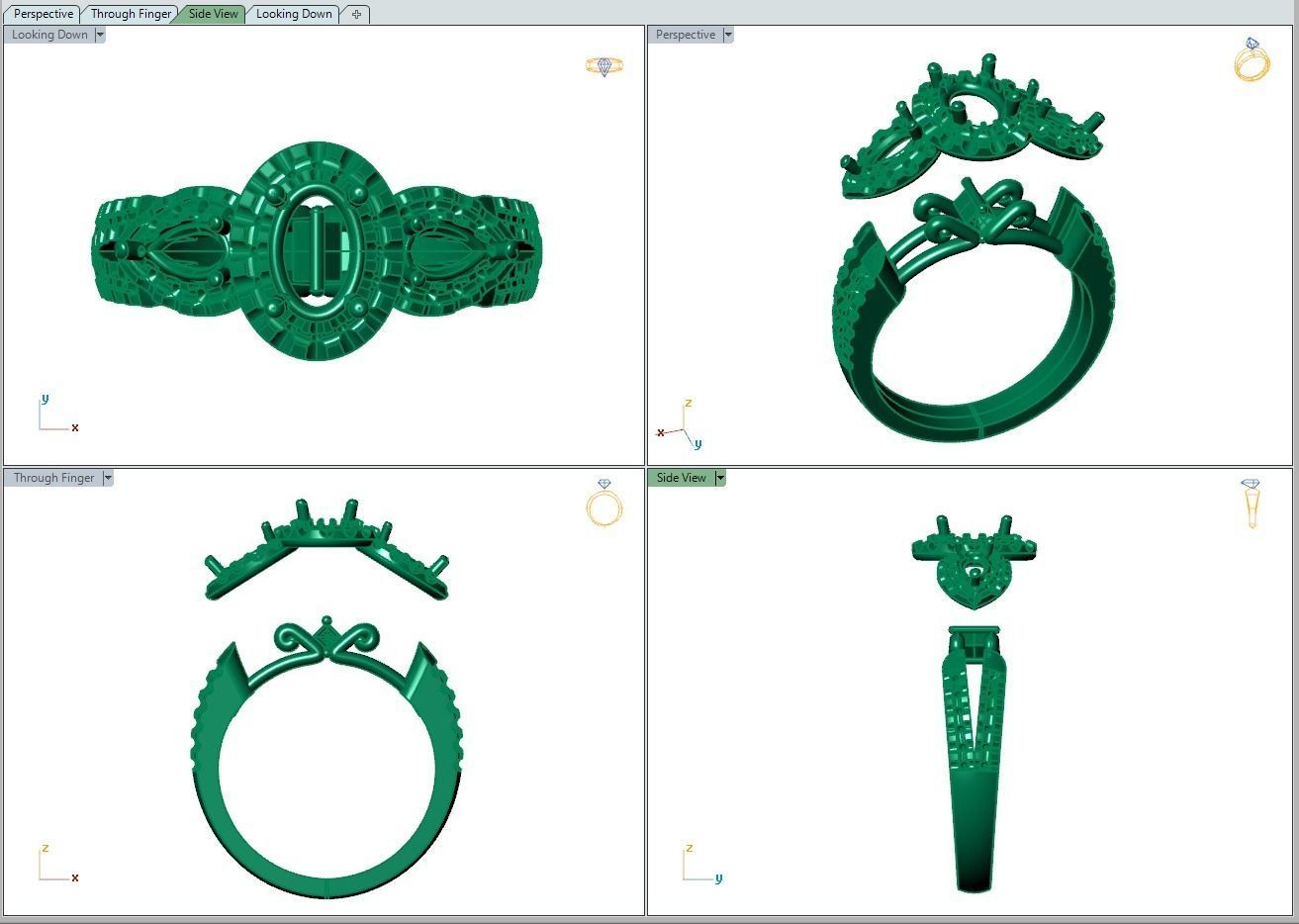 Ring480 diamond engagement ring gold 3D print model_8