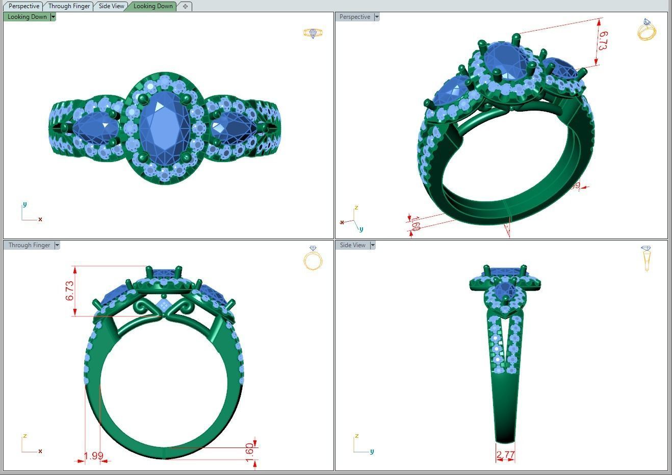 Ring480 diamond engagement ring gold 3D print model_5