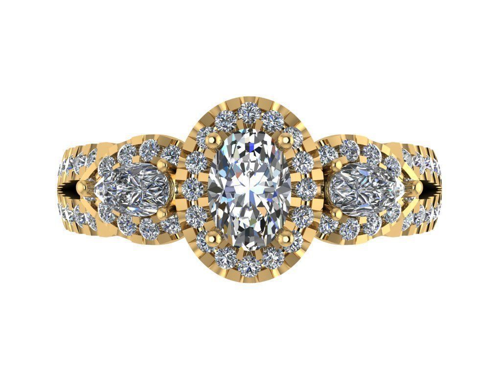 Ring480 diamond engagement ring gold 3D print model_1