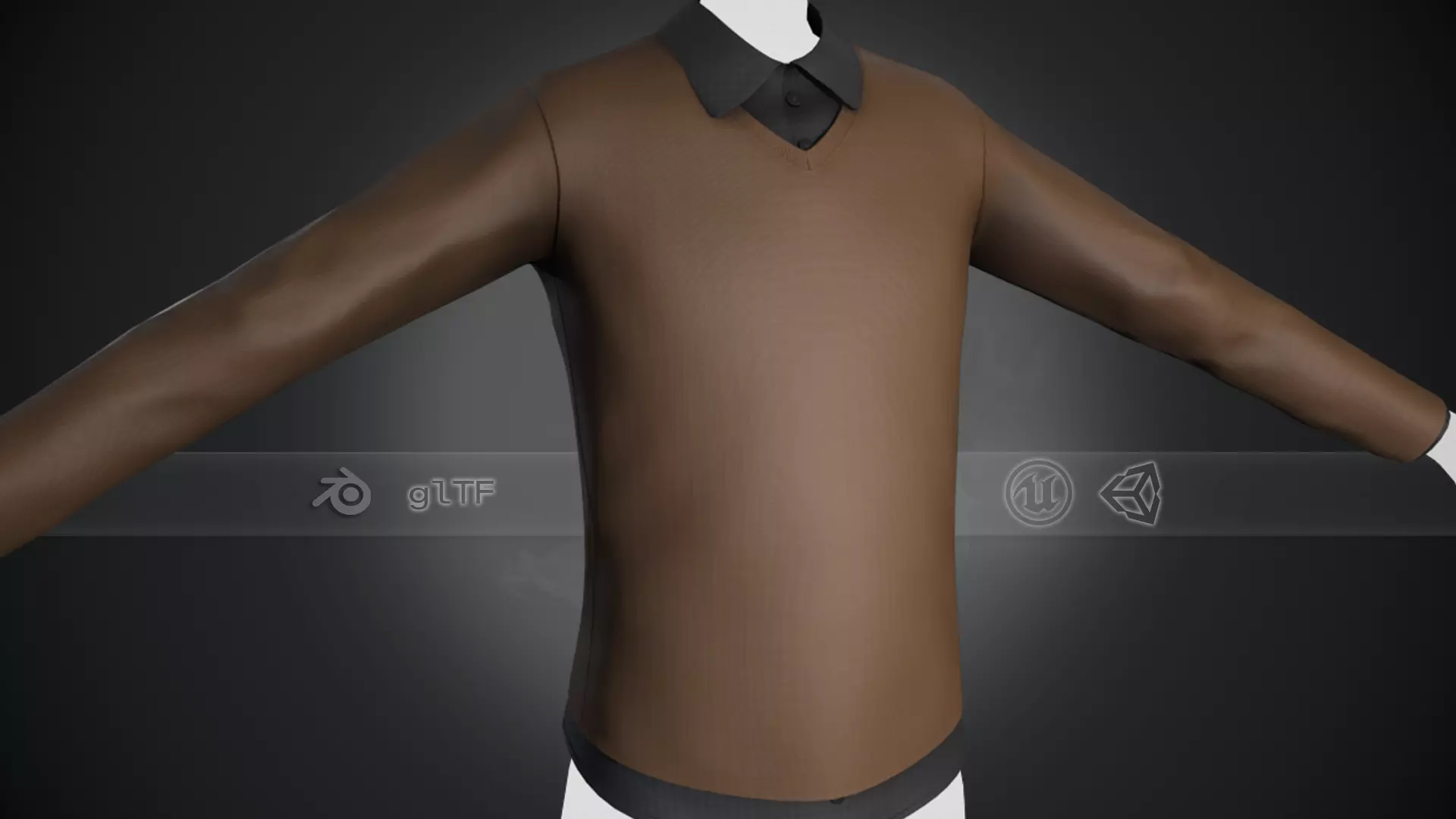Sweater With a Shirt Style 10 Low-poly 3D model