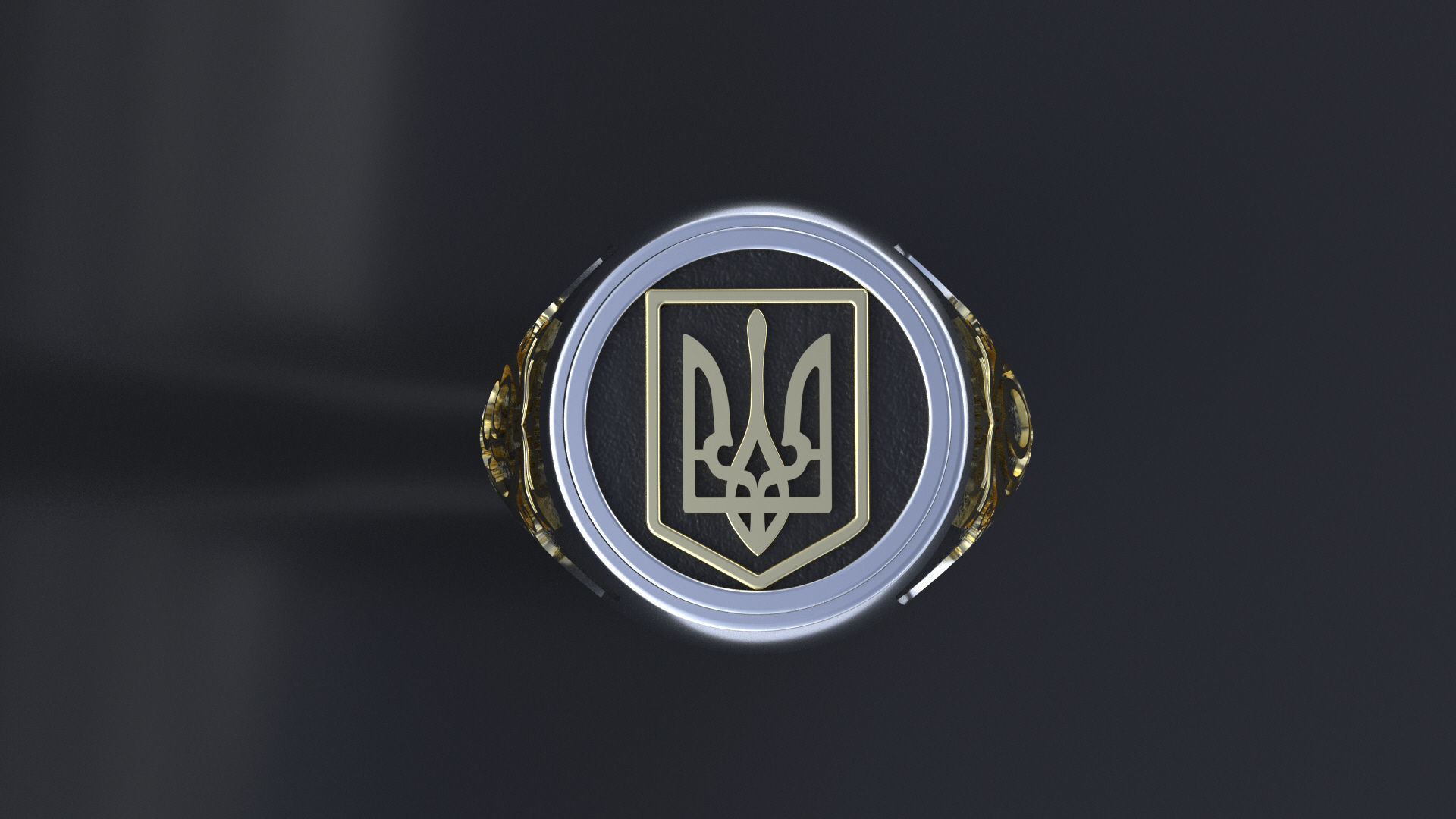 Ring with symbols of the Army of Ukraine 3D print model  3D print model_9
