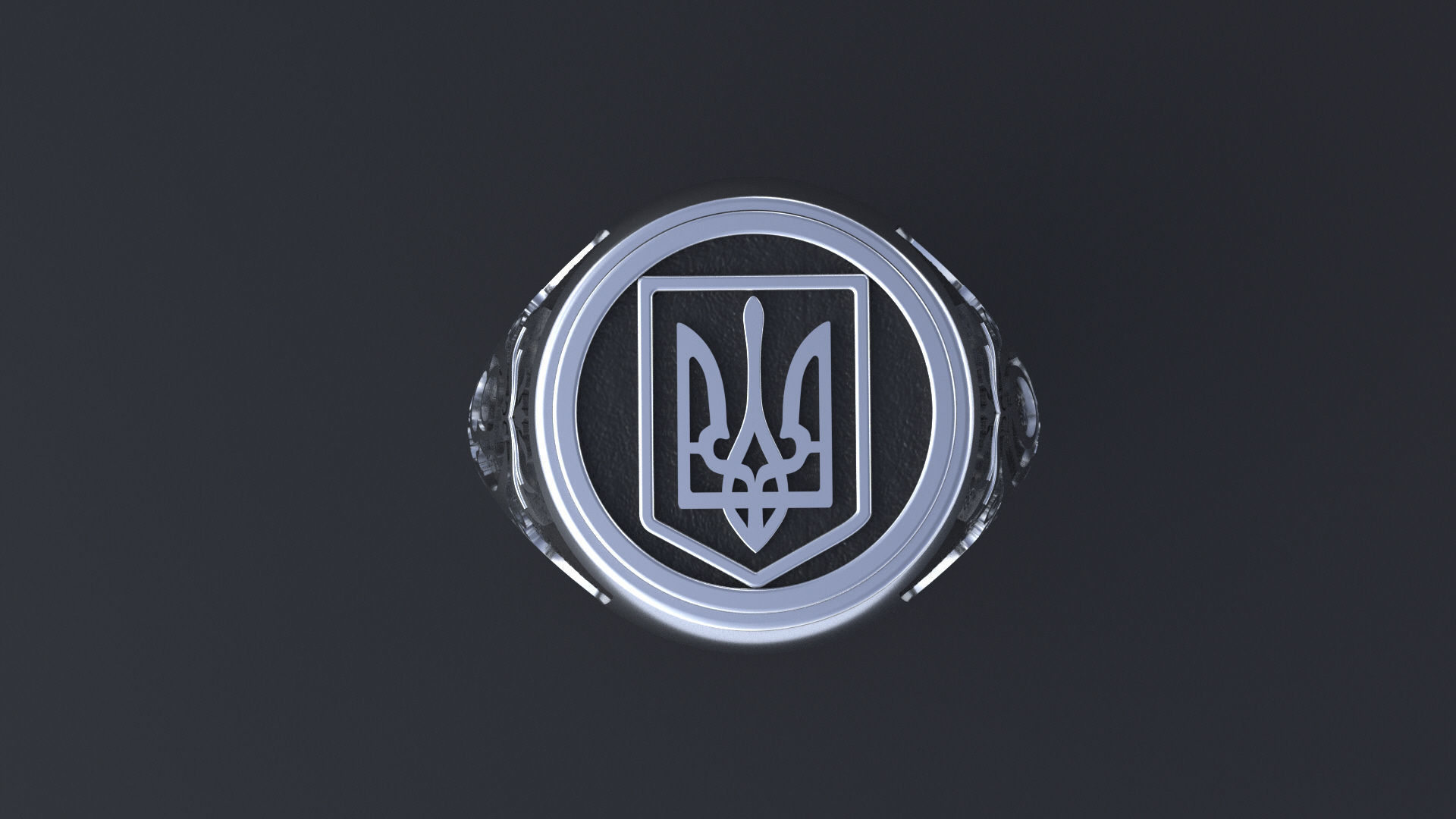 Ring with symbols of the Army of Ukraine 3D print model  3D print model_11