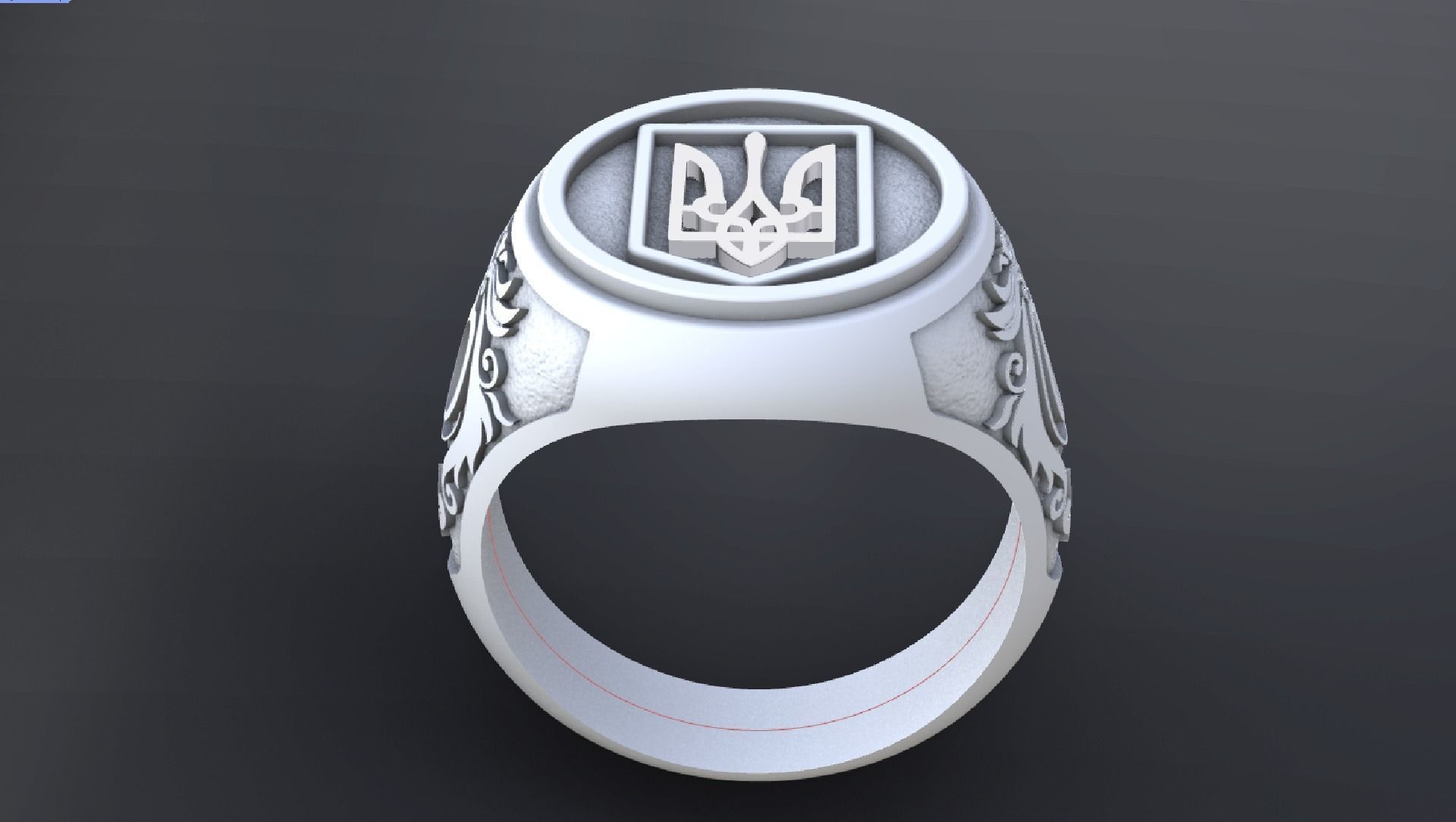 Ring with symbols of the Army of Ukraine 3D print model  3D print model_5