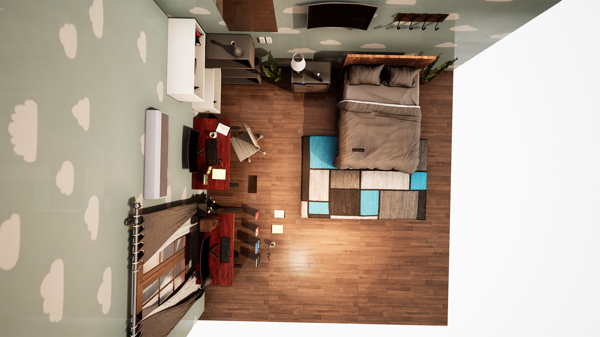 Bedroom Prop Package Low-poly 3D model_8