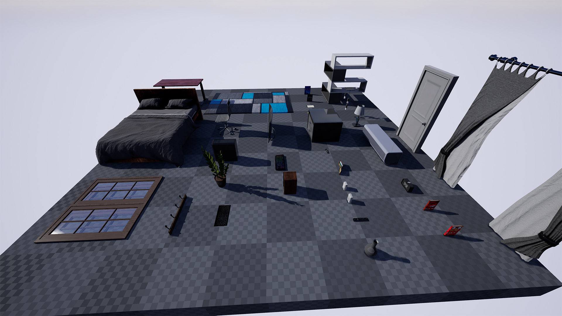 Bedroom Prop Package Low-poly 3D model_11