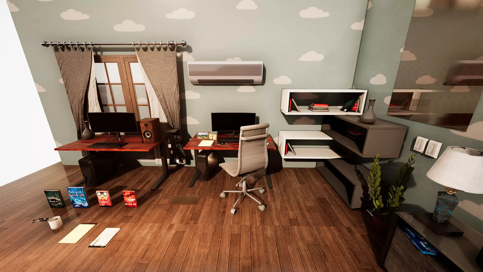 Bedroom Prop Package Low-poly 3D model_0