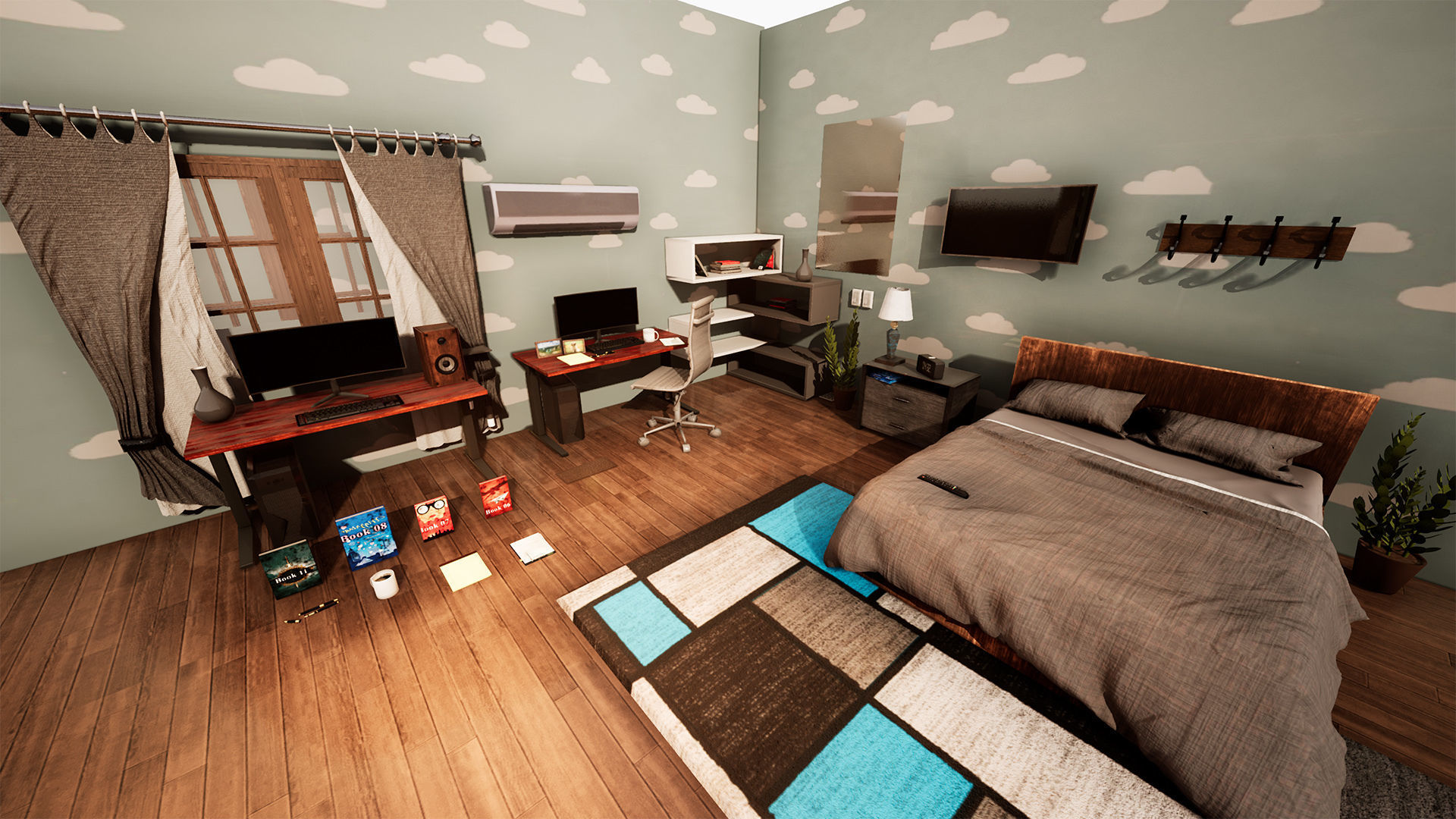 Bedroom Prop Package Low-poly 3D model_4
