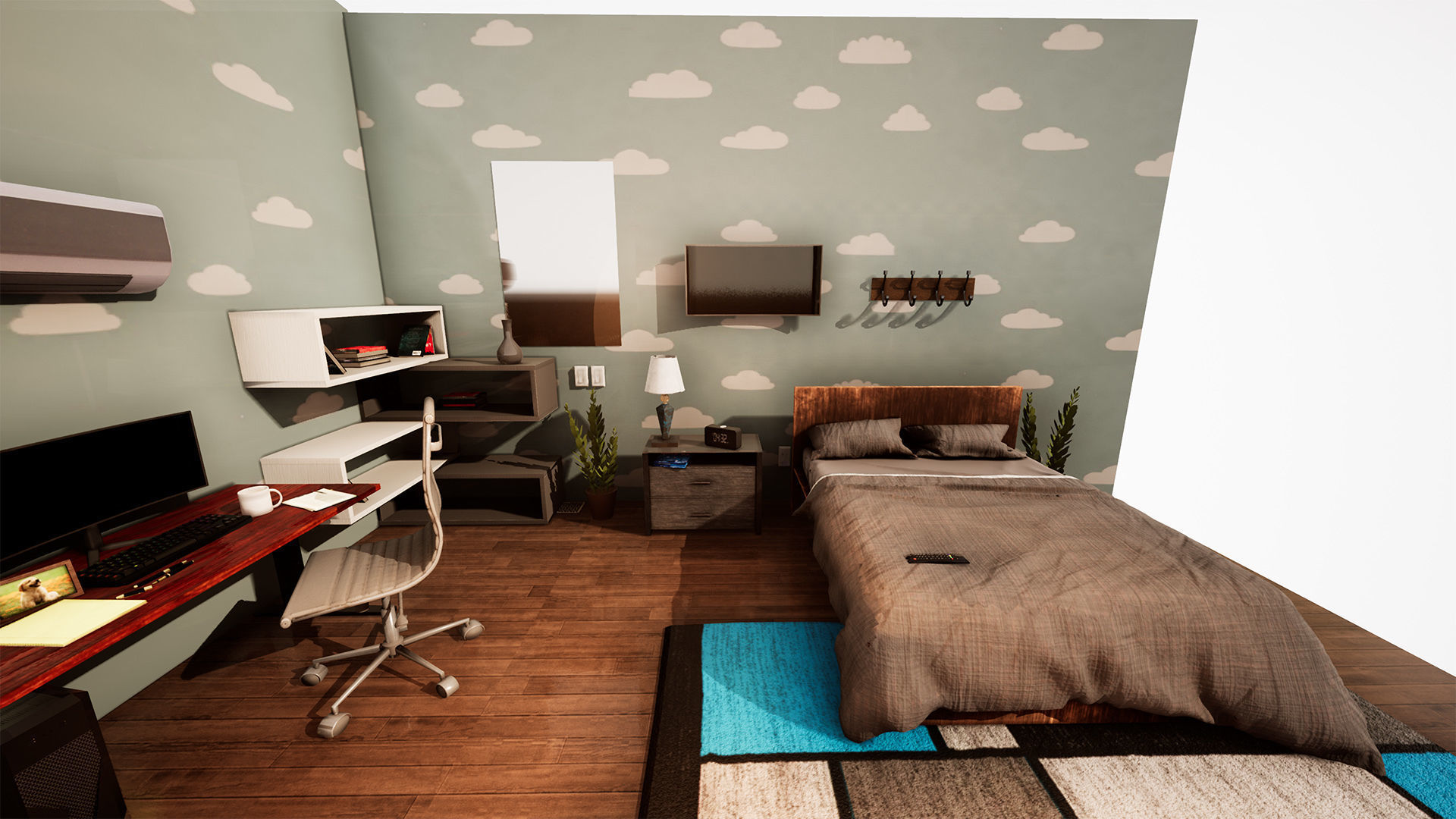 Bedroom Prop Package Low-poly 3D model_9