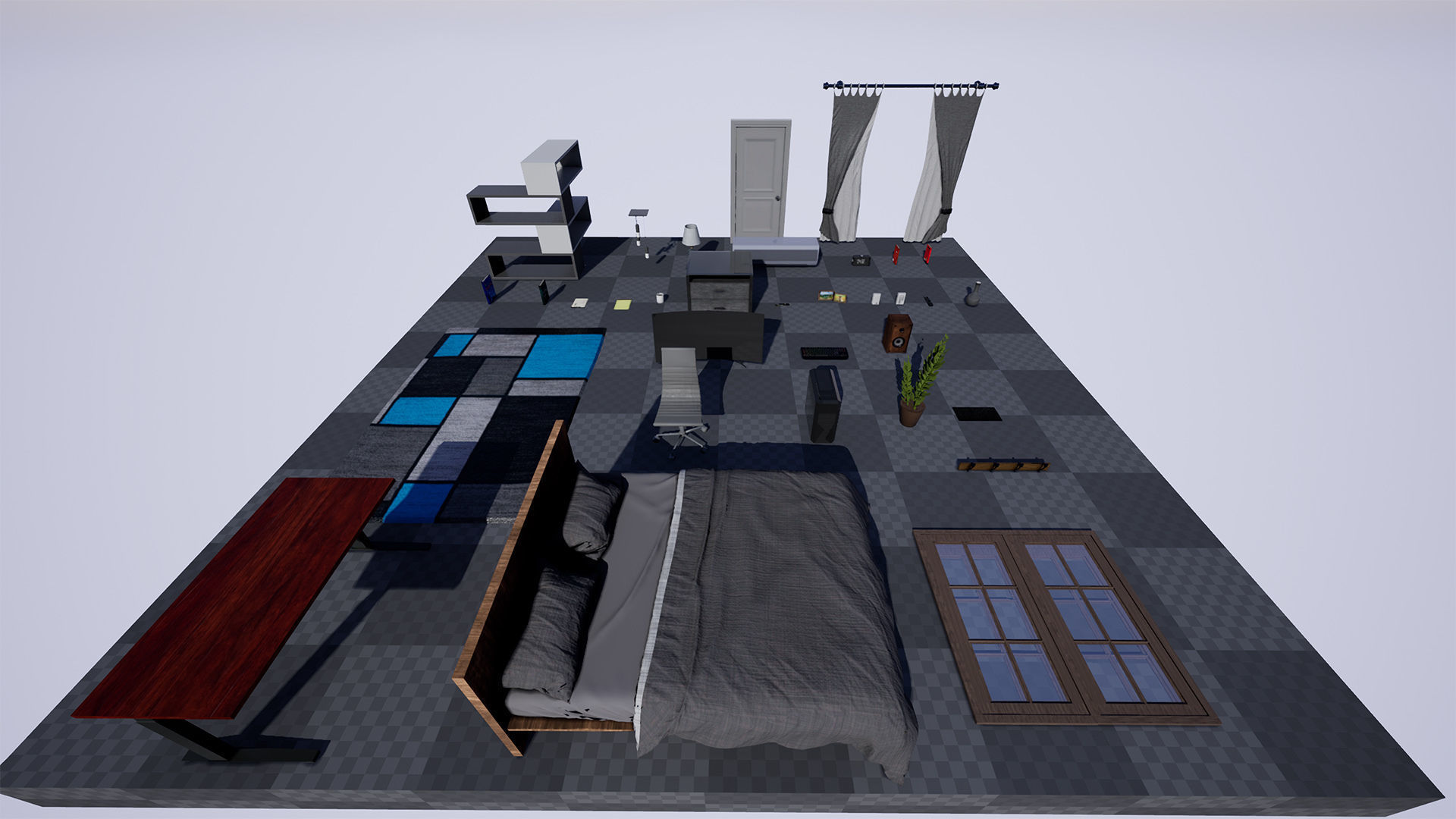 Bedroom Prop Package Low-poly 3D model_10