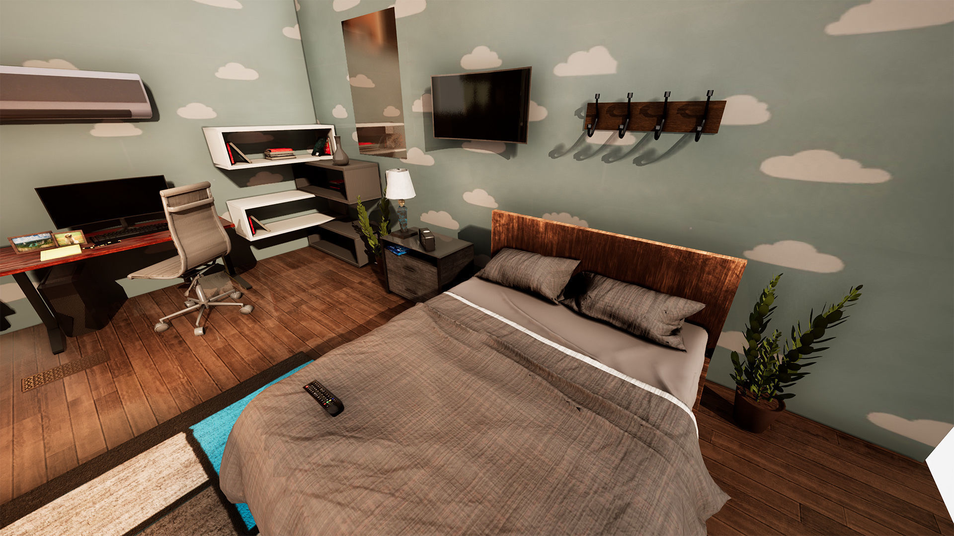 Bedroom Prop Package Low-poly 3D model_7