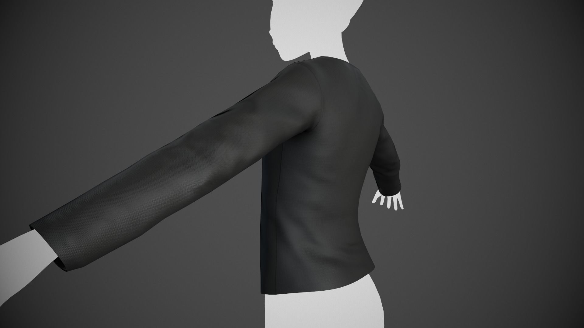 Black Sweater Style 1 Low-poly 3D model_6