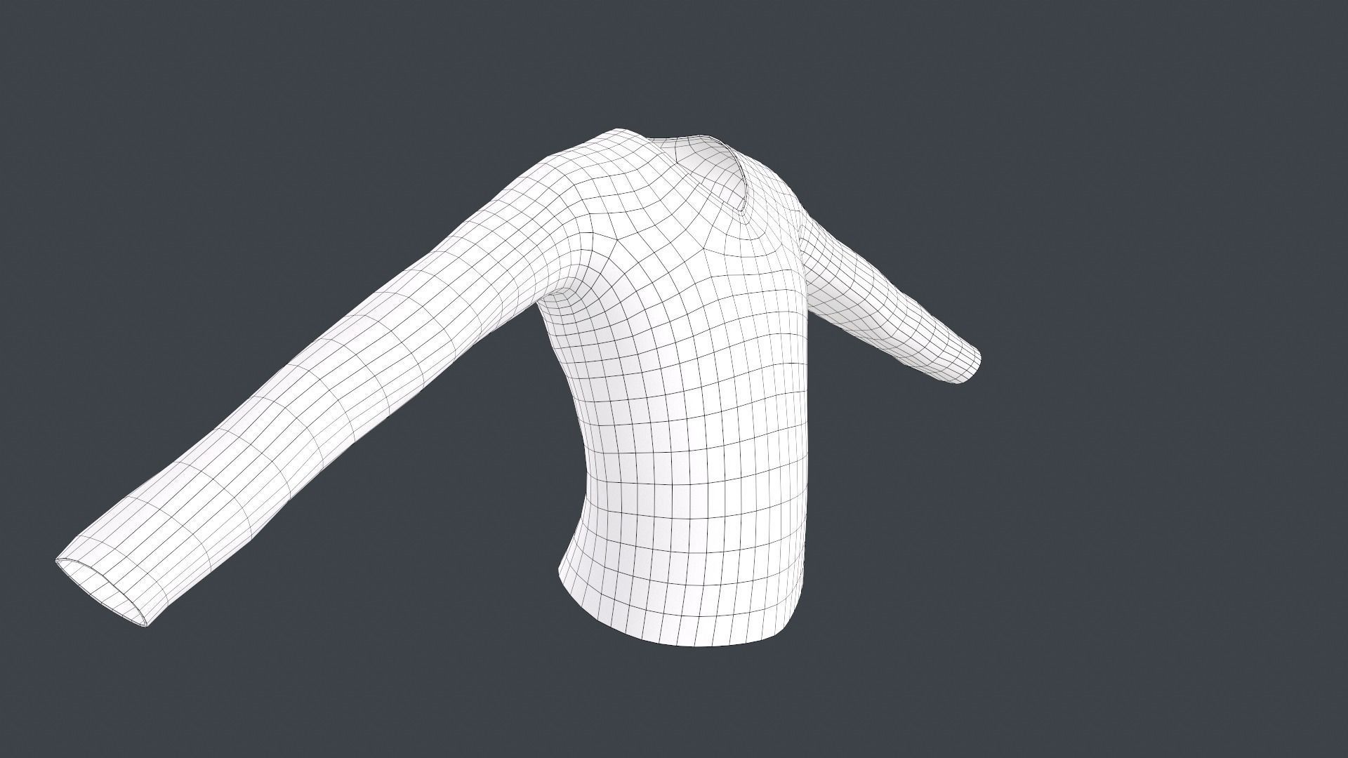 Black Sweater Style 1 Low-poly 3D model_12