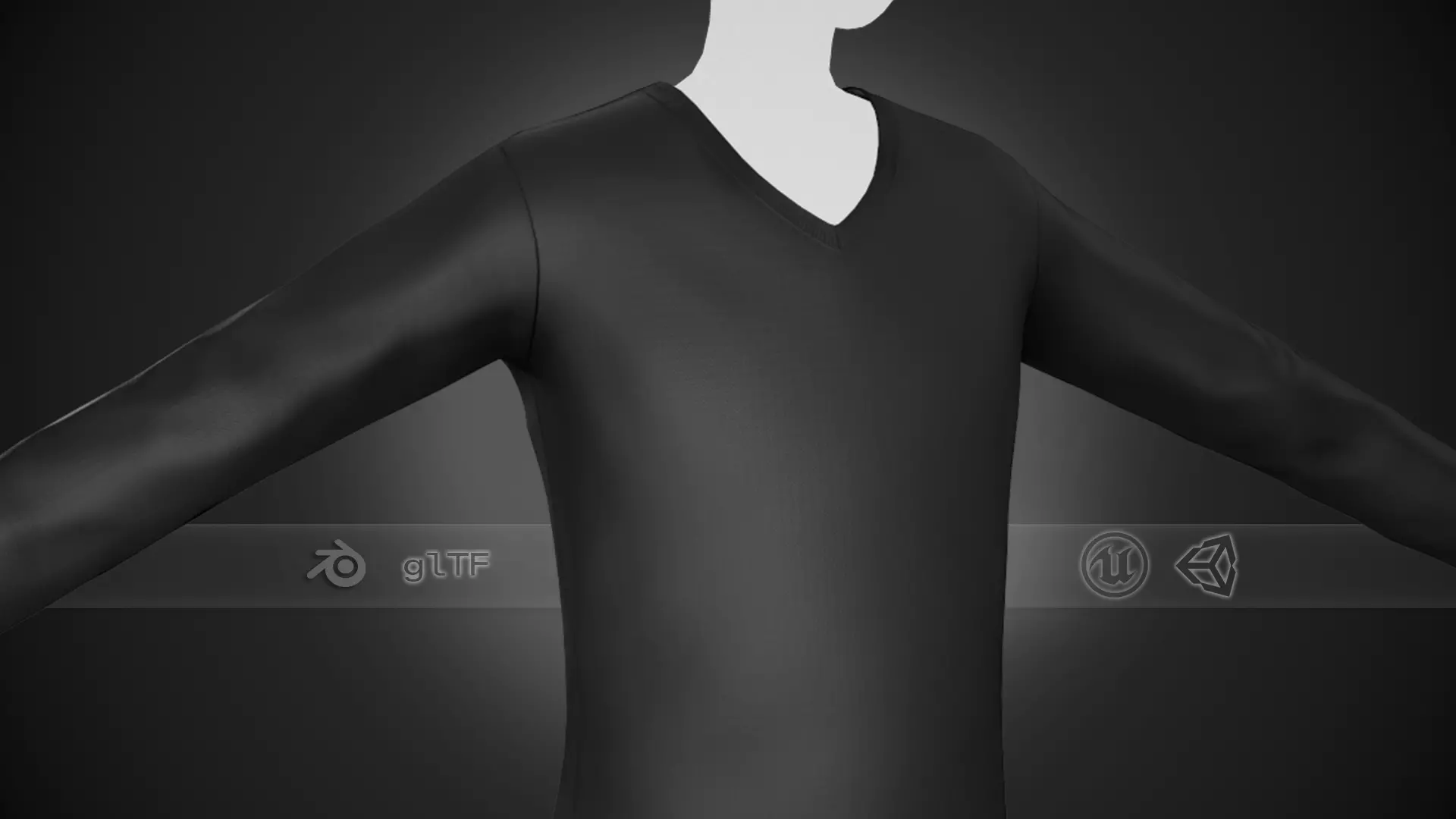 Black Sweater Style 1 Low-poly 3D model_0