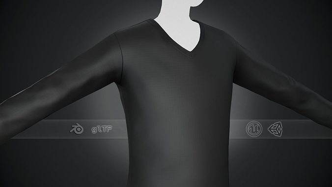Black Sweater Style 1 Low-poly 3D model