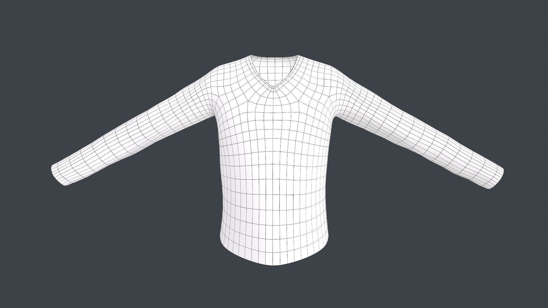 Black Sweater Style 1 Low-poly 3D model_11
