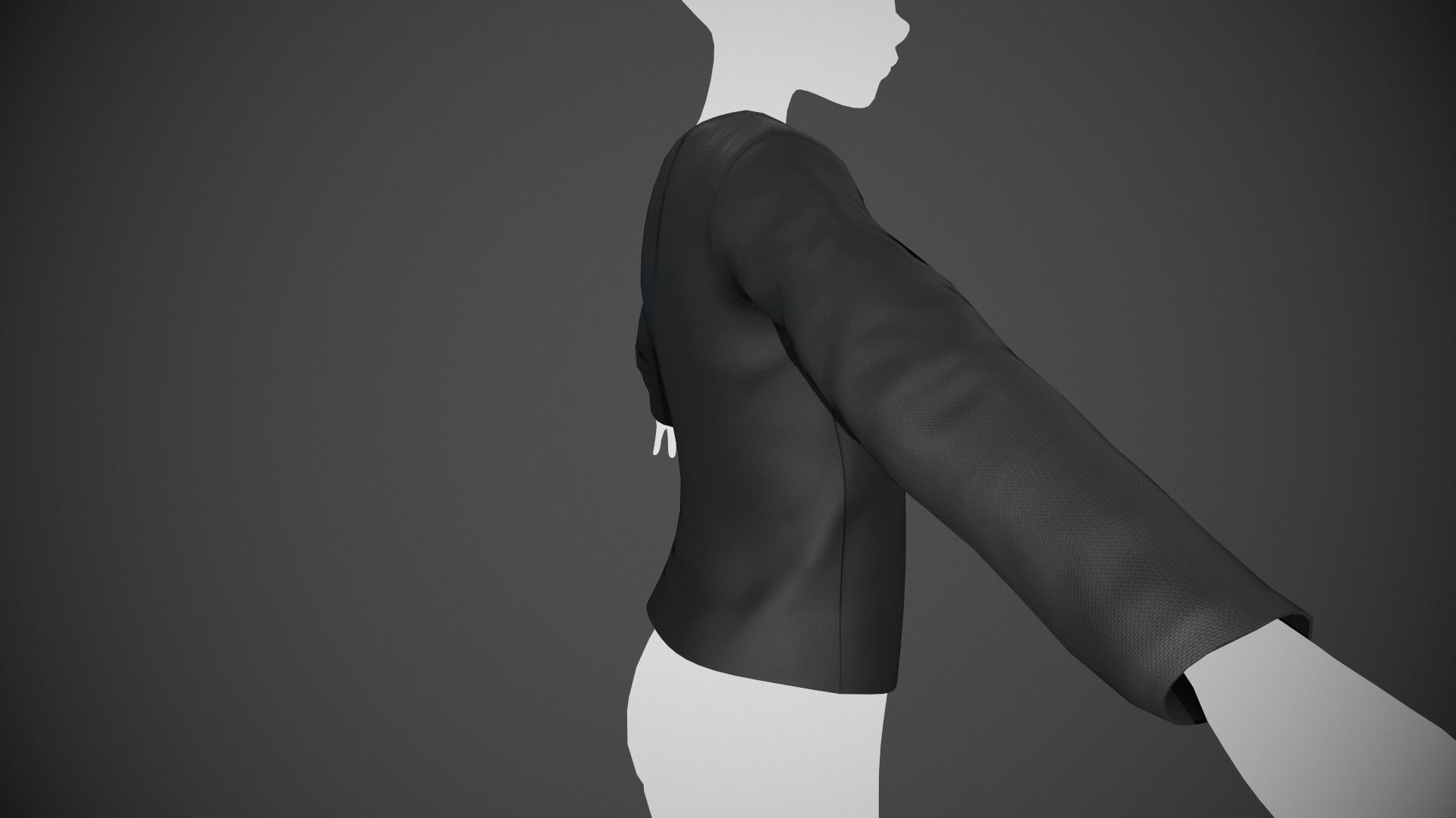 Black Sweater Style 1 Low-poly 3D model_3