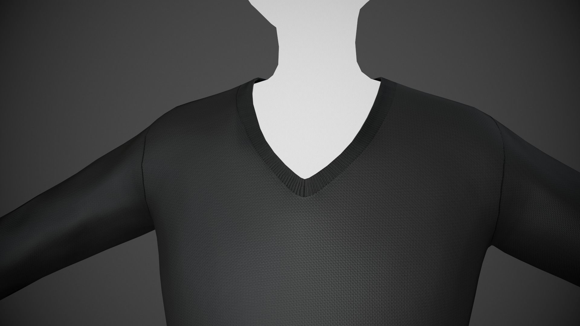 Black Sweater Style 1 Low-poly 3D model_9
