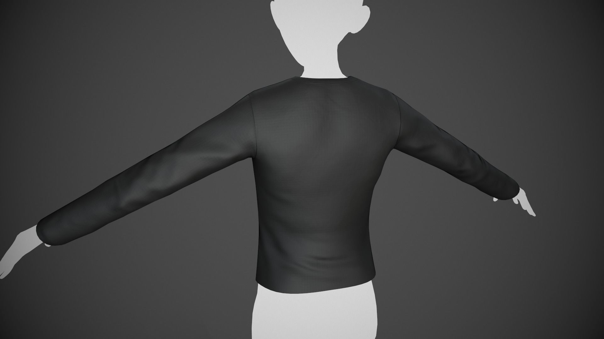 Black Sweater Style 1 Low-poly 3D model_5