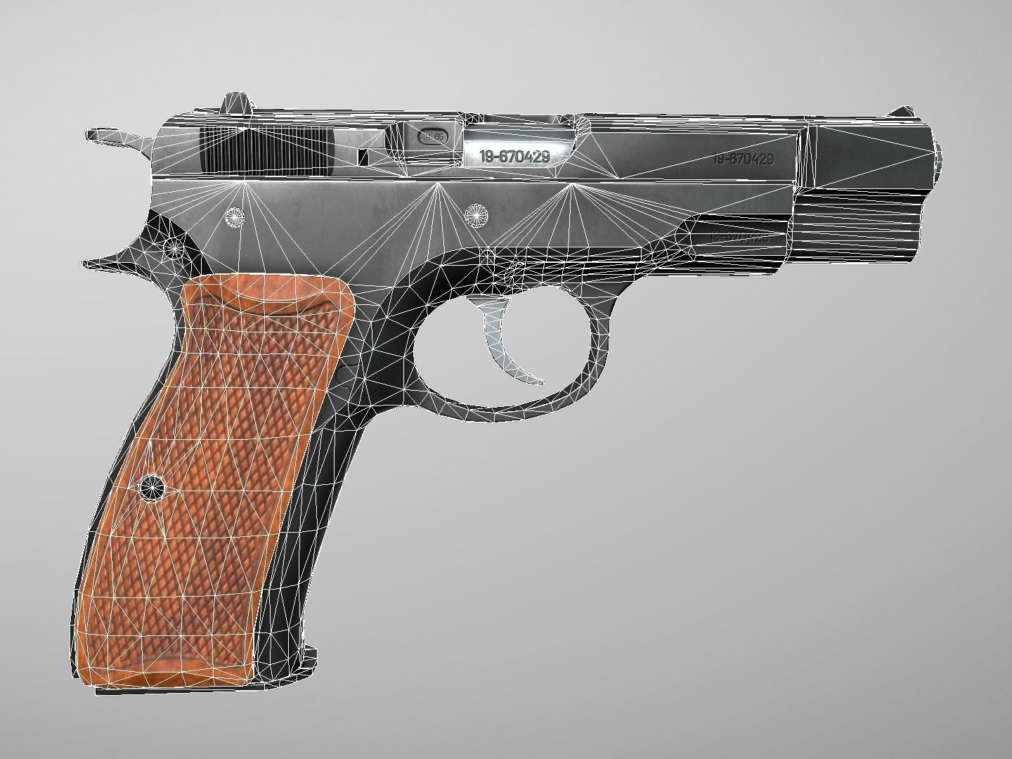 CZ 75 Pre B 9 mm Low-poly 3D model_16