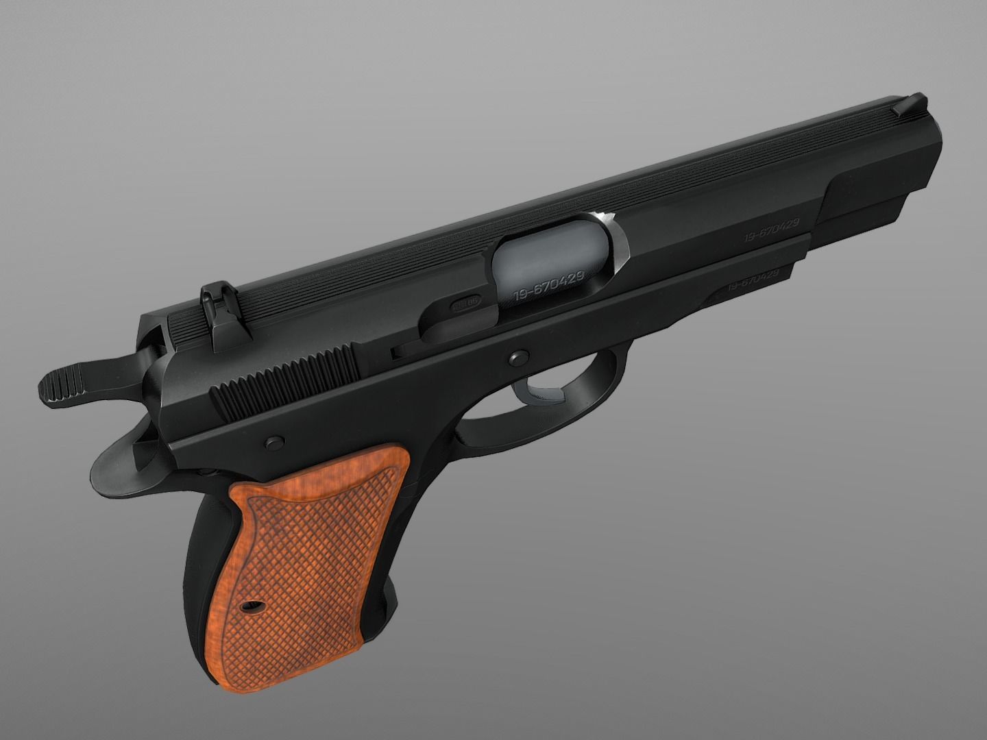 CZ 75 Pre B 9 mm Low-poly 3D model_13