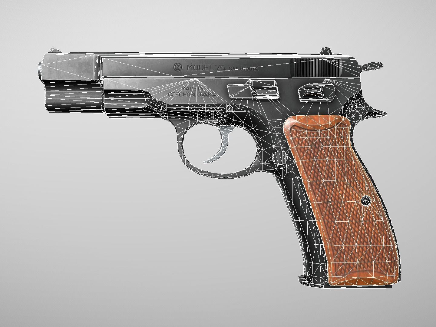 CZ 75 Pre B 9 mm Low-poly 3D model_15