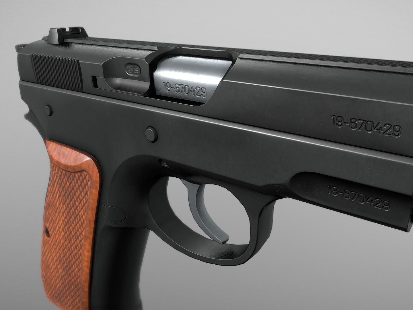 CZ 75 Pre B 9 mm Low-poly 3D model_11