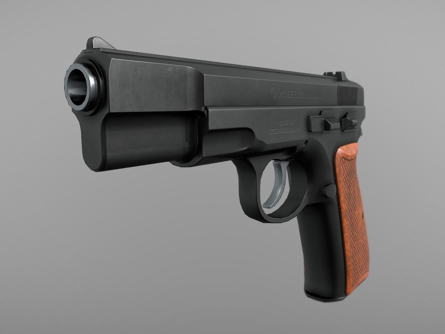 CZ 75 Pre B 9 mm Low-poly 3D model_5