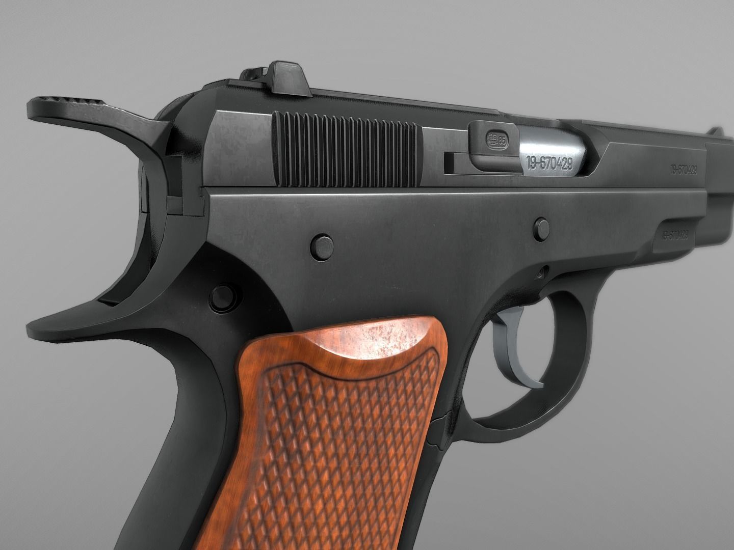 CZ 75 Pre B 9 mm Low-poly 3D model_12