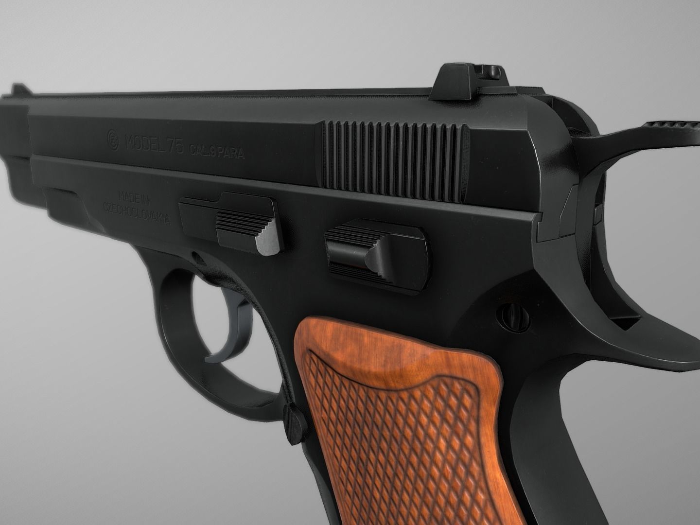 CZ 75 Pre B 9 mm Low-poly 3D model_10